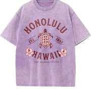 Honolulu Hawaii Turtle vintage washed oversized T-shirt in Purple