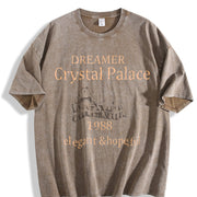 For Formal Urban Distressed Enthusiasts Vintage Washed T-Shirt in Brown
