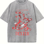 Dexter Killer Dexter Morgan For Movies Lovers vintage washed oversized T-shirt in Gray