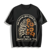 Find Someone Who Grows Flowers Rib Sunflowers Printing Cotton T-Shirt in Black