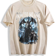 Bow to No One Medieval 90s Vintage Washed T-Shirt in Beige