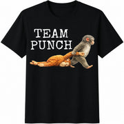 Team Punch Baby Monkey Punch with Plush Toy Cotton T-Shirt in Black