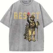 Smokey Bear Resist Vintage Washed T-Shirt in Gray