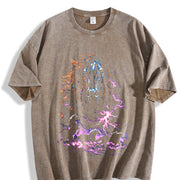 Lightning Horse 90s Vintage Washed T-Shirt in Brown