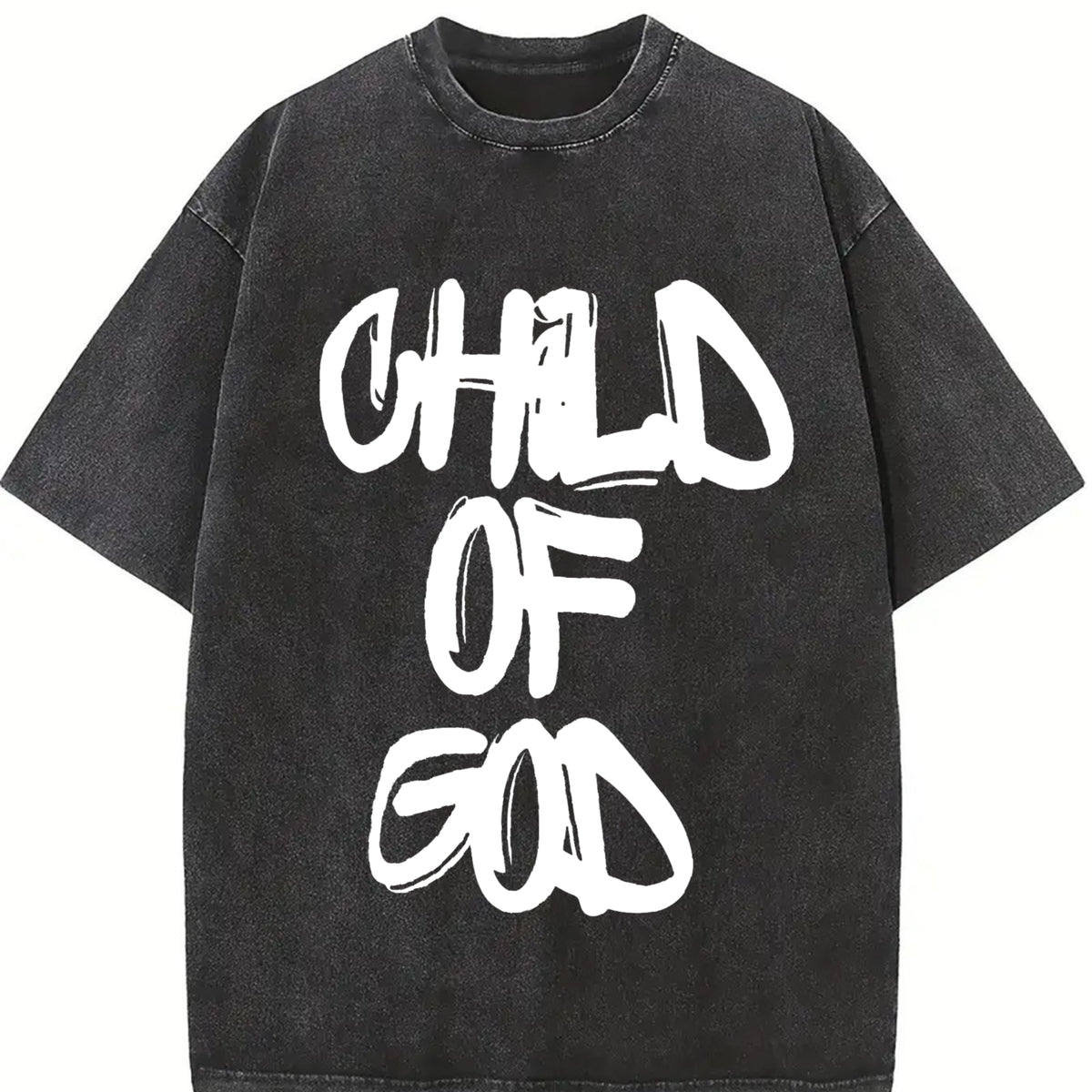 Child of God Graffiti Sleeveless Tank Vintage Washed T-Shirt in Black