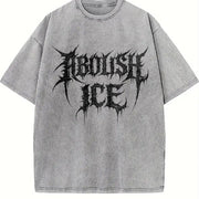 Abolish ICE Anti ICE S~5XL and Batik vintage washed oversized T-shirt in Gray