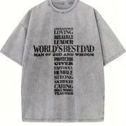 Worlds Best Christian Dad Vintage Washed T-Shirt in Gray