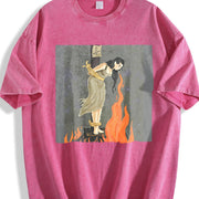 Keep Calm Dark & Beach Vintage Washed T-Shirt in Red