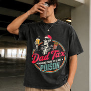 Dad Tax Fathers Day Vintage Washed T-Shirt in Black