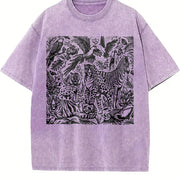 Retro 90s Rainforest Vintage Washed T-Shirt in Purple