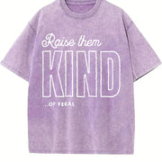 Raise Them Feral Raise Them Kind Mom Mothers Day Mom Of vintage washed oversized T-shirt in Purple