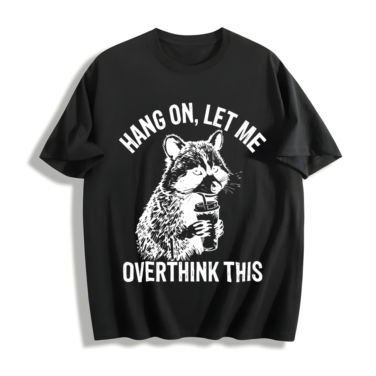 European and American Animal Cotton T-Shirt in Black