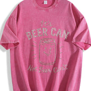 It's Beer Can Not Beer Can't Vintage Washed T-Shirt in Red