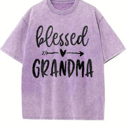 Blessed Grandma Bella Canvas Vintage Washed T-Shirt in Purple