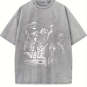 Cowboy Ufo Western ® 90s Vintage Washed T-Shirt in Gray