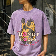 Donut Holes Fan Club Vintage Washed T-Shirt in Purple