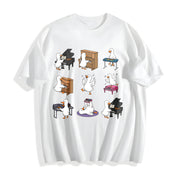 Goose Piano Teacher Cotton T-Shirt in White