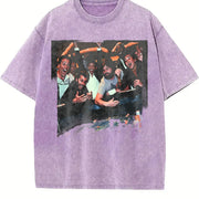 The Hangover Playing Poker The Hangover Movie vintage washed oversized T-shirt in Purple