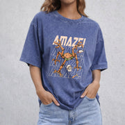 Project Hail Mary Amaze Amaze Amaze Rocky Sci-Fi Graphic vintage washed oversized T-shirt in Blue