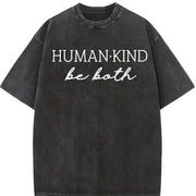 Human Kind Be Kind Vintage Washed T-Shirt in Black