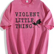 Violent Little Thing Basgiath War College Fourth Wing vintage washed oversized T-shirt in Red