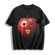 Meme Apple Stylish Apple Cotton T-Shirt in Black
