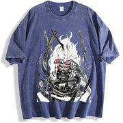 Shota Aizawa My Hero Academia Anime Manga vintage washed oversized T-shirt in Blue