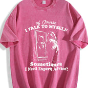 Retro Bear Self Love 90s Vintage Washed T-Shirt in Red