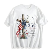 250th Anniversary Faith Freedom Cotton T-Shirt in White