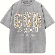 God Is Good Vintage Washed T-Shirt in Gray