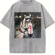 Raccoons Diet Coke Vintage Washed T-Shirt in Gray