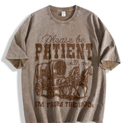 Please Be Patient with Me I'm from the 1900s Vintage Washed T-Shirt in Brown