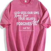 Saint Tears Faith Over Fear Vintage Washed T-Shirt in Red