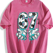67 Soccer Vintage Washed T-Shirt in Red