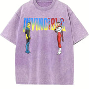 Retro Invincible Mark Grayson & Omni-man Battle Vintage Washed T-Shirt in Purple
