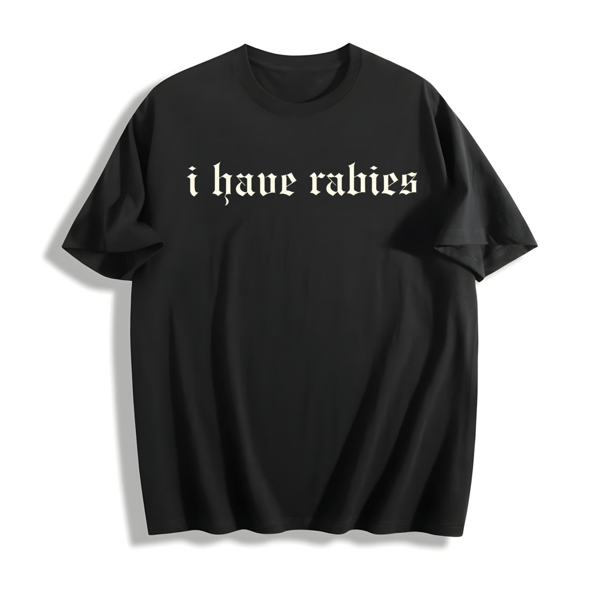 I Have Rabies Unhinged Cotton T-Shirt in Black