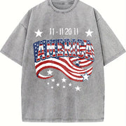 America Veterans Day Vintage Washed T-Shirt in Gray