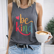 Be Kind Women's Color Cotton Tank Top in Gray