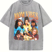 90s Mom Vibes TV Moms Collage vintage washed oversized T-shirt in Gray