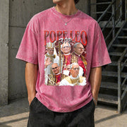 Pope Leo XIV First American Pope Vintage Washed T-Shirt in Red