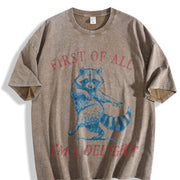 First of All vintage washed oversized T-shirt in Brown