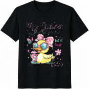 My Ducks May Not Be in a Row Cotton T-Shirt in Black
