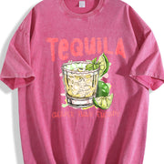 Tequila Drinking for Tequila Lover Cheaper Than Therapy Vintage Washed T-Shirt in Red
