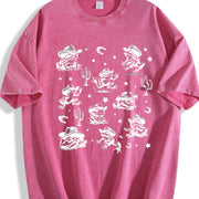 Cowboy Frogs Western Cowboy Vintage Washed T-Shirt in Red