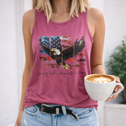America Land of the Free Because of the Brave Women's Color Cotton Tank Top in Red