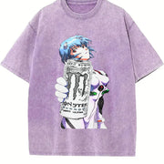 Rei Ayanami X Monster Vintage Washed T-Shirt in Purple
