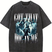 Got That Dog in Me Alpha Wolf Vintage Washed T-Shirt in Black