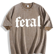 Feral Human Vintage Washed T-Shirt in Brown