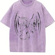 Y2k Blue Eye Cybersigilism Vintage Washed T-Shirt in Purple