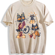 ZestLoop Pete the Cat Cartoon Vintage Washed T-Shirt in Beige